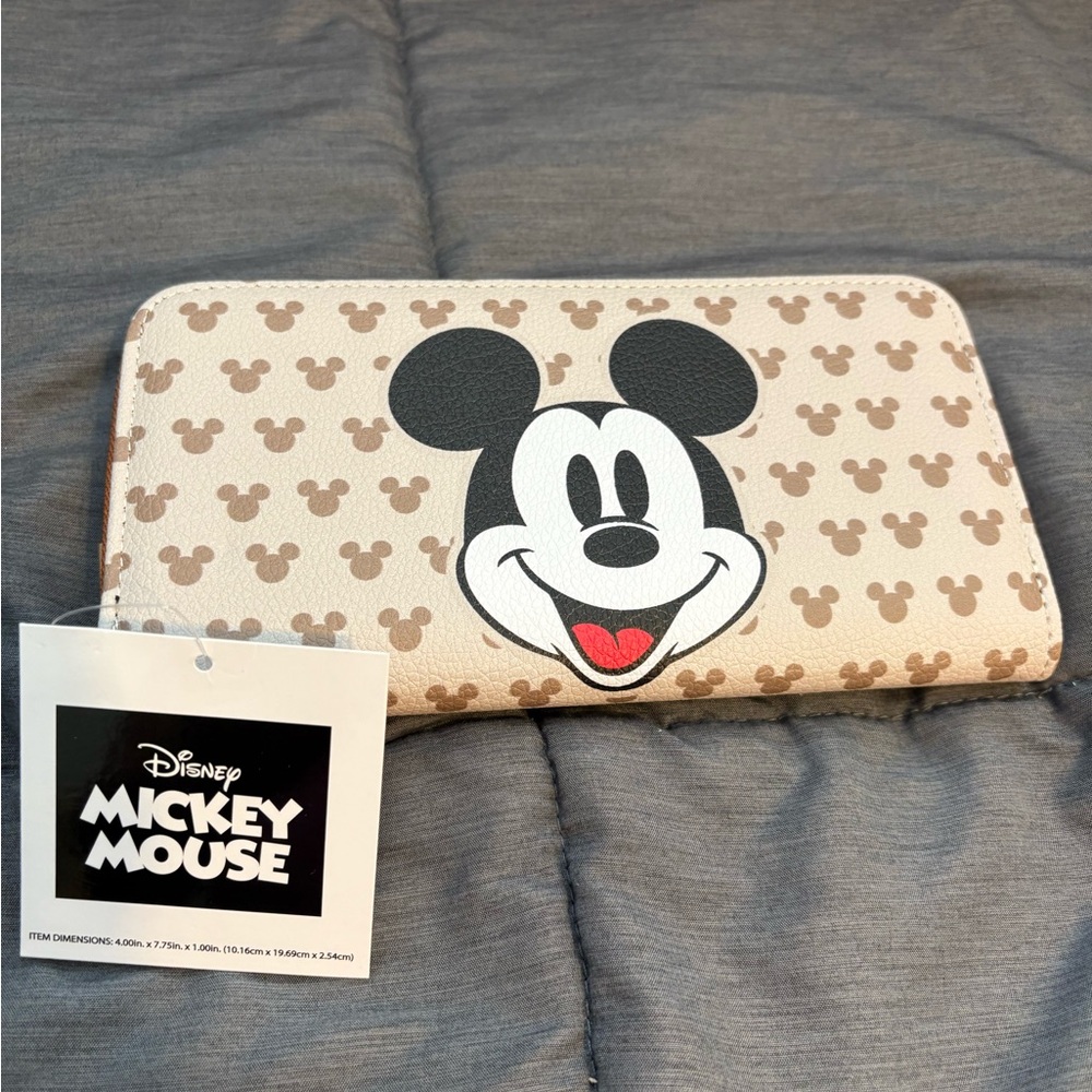 Disney Beige and Brown Mickey Mouse Wallet